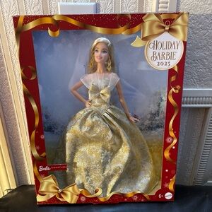 2025 Holiday Barbie Blonde Mattel Signature Doll JBH95 New Sealed